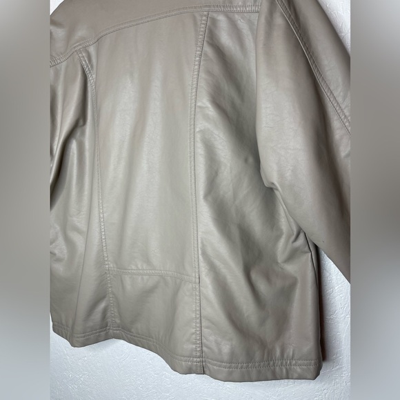 George Jacket Faux Leather Lined Animal Print Aviator Jacket Tan Youth Size XL - Picture 9 of 10